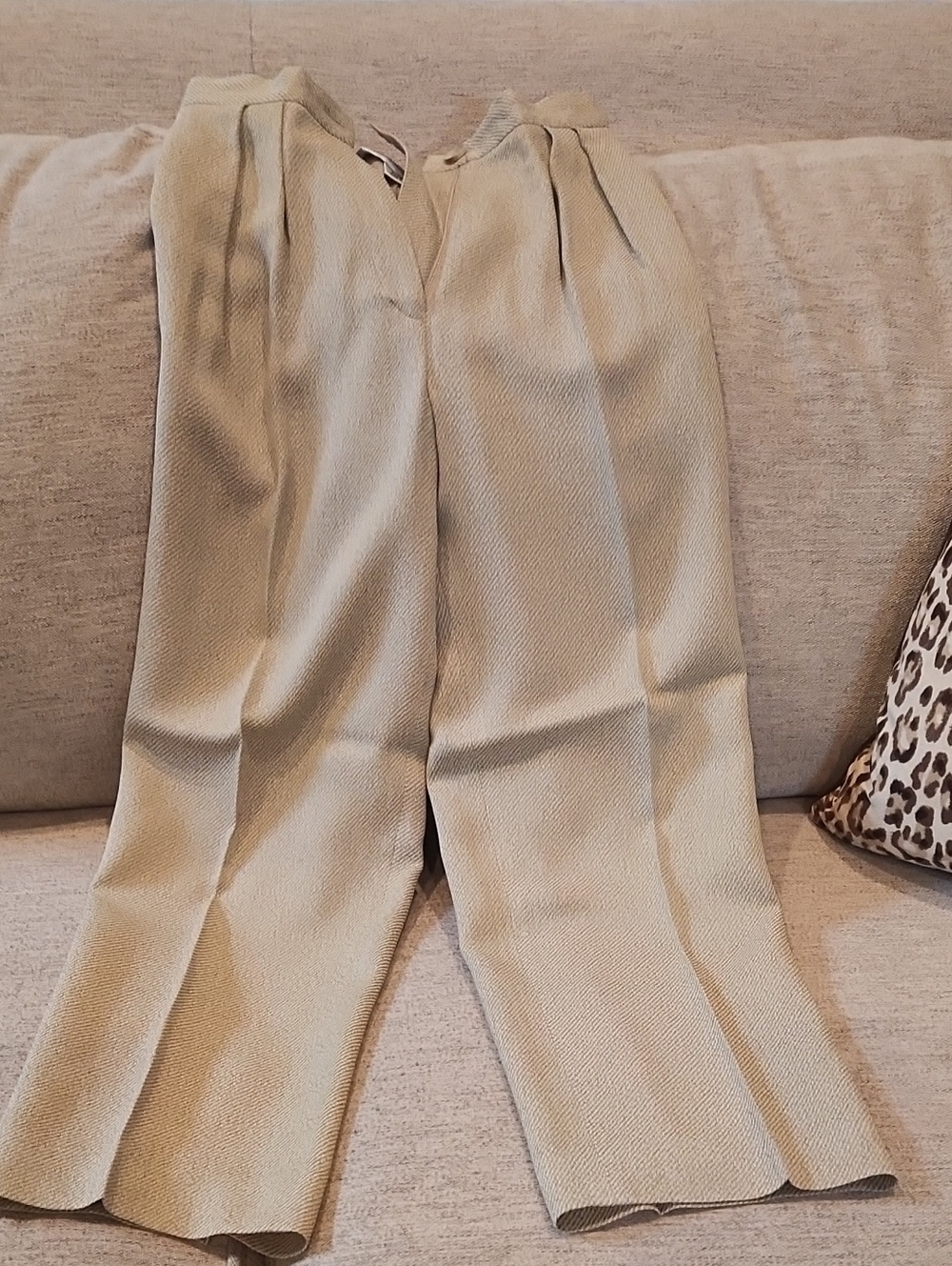 Emanuel Ungaro Men's Wide-Leg Chinos in Light Tan